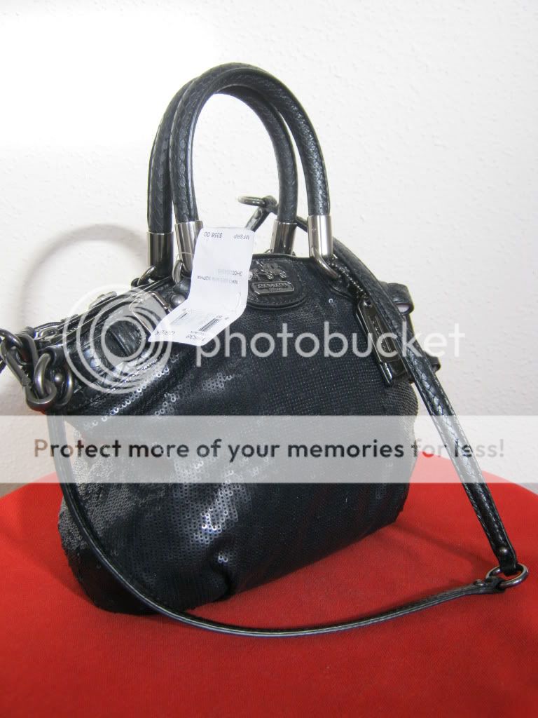 NWT COACH MADISON SEQUIN MINI SOPHIA BLACK 18638  