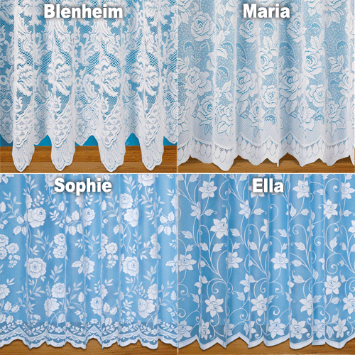 Top Quality Luxurious White Floral Net Curtains Width Sold By