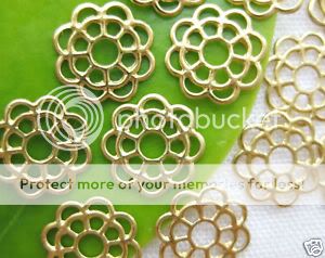 Wholesale Flat Brass Flower Filigrees, Gold Findings cf014  