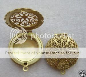 wholesale Elegant copper Round Pendant Lockets, Filigrees cf029  