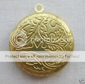 wholesale Elegant Brass Round Pendant Lockets, Filigrees cf031  