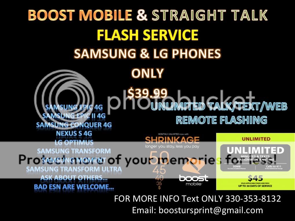 ANDROID FLASH TO BOOST MOBILE & STRAIGHT TALK REMOTE  